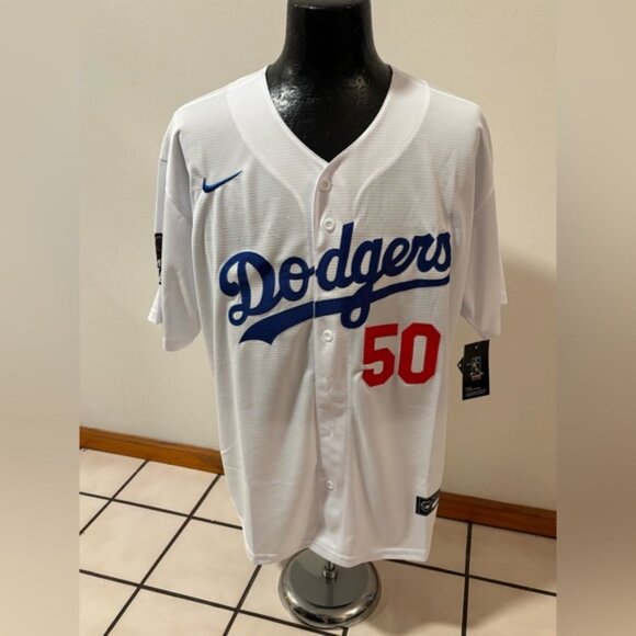 Los Angeles Dodgers Mookie Betts # 50 Jersey , Unisex - Picture 13 of 16
